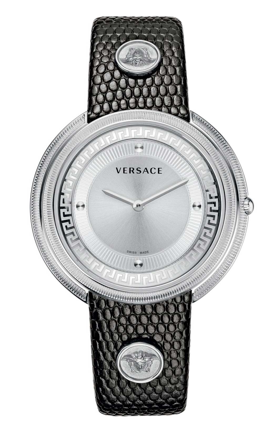 Versace QUARTZ watch 762 BLACK CALF STRAP LIZARD